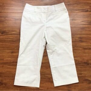Halogen Women's Off White Midrise Stretch Crop Pants Size 2P Classic Coastal